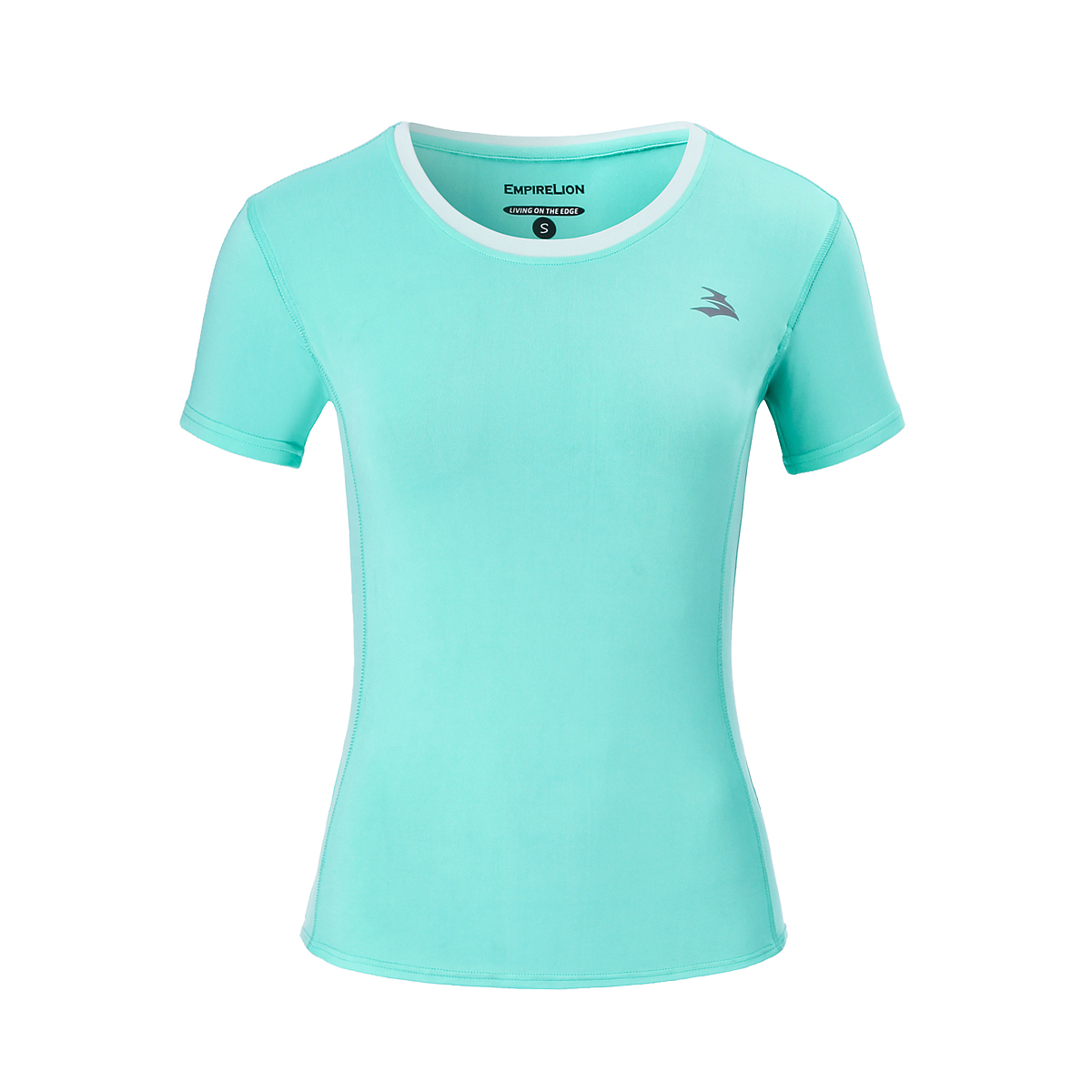 女式跑步圆领 T 恤上衣短袖速染 T 恤