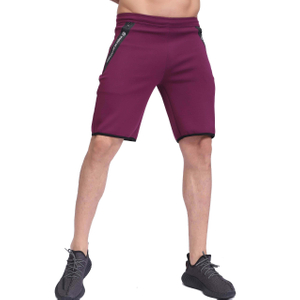 男士跑步弹性腰部拉链口袋运动慢跑短裤