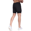 男士 2 合 1 锻炼跑步轻量健身房瑜伽训练运动短裤