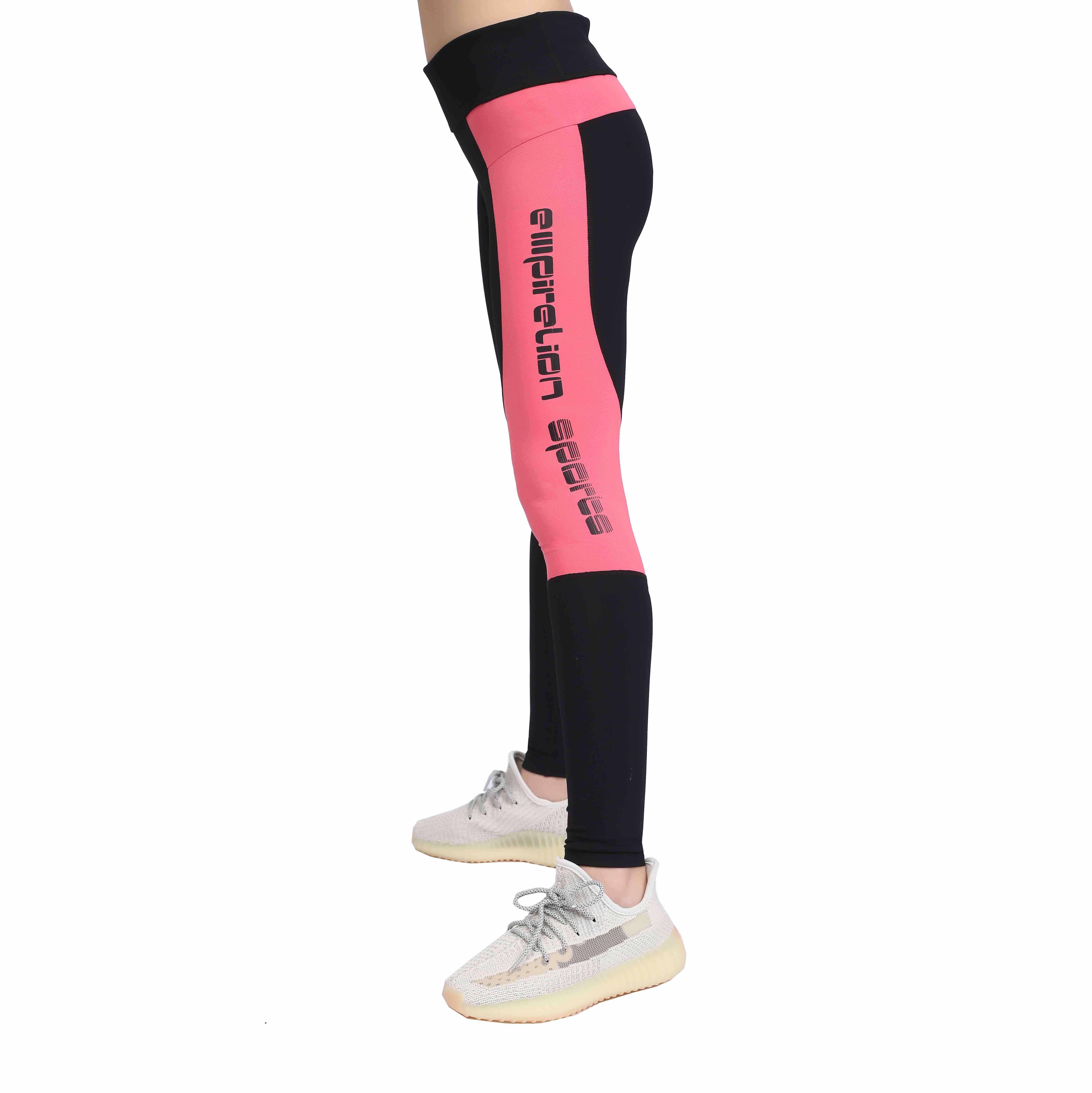 女式网状面板拉链口袋健身房锻炼紧身裤瑜伽裤
